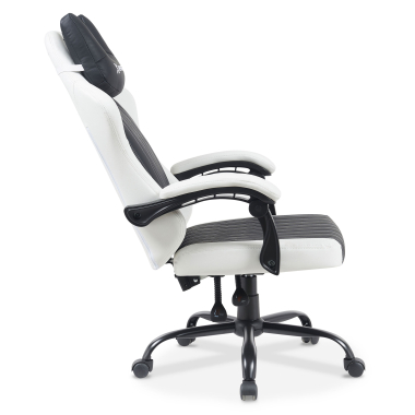sedia gaming bianco nero titan ecopelle braccioli ribaltabili cuscino poggiatesta poggiatesta 8