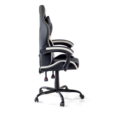 sedia gaming bianco nero mist ecopelle braccioli ribaltabili cuscino poggiatesta poggiatesta 8