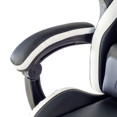 sedia gaming bianco nero mist ecopelle braccioli ribaltabili cuscino poggiatesta poggiatesta 6