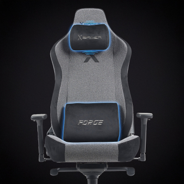 sedia gaming grigio forge tessuto braccioli regolabili 3d cuscino lombare e cervicale poggiatesta 6