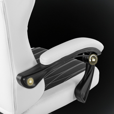 sedia gaming bianco nero titan ecopelle braccioli ribaltabili cuscino poggiatesta poggiatesta 5