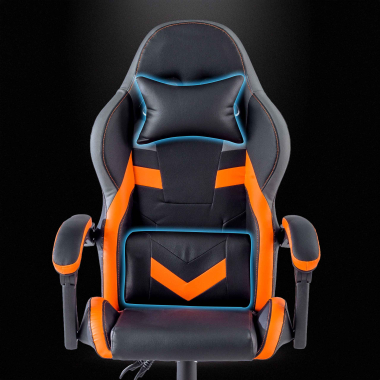 sedia gaming arancione mist ecopelle braccioli ribaltabili cuscino poggiatesta poggiatesta 7