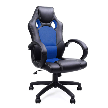 sedia gaming blu racer ecopelle braccioli fissi 1