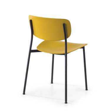 sedia da conferenza giallo 4 gambe di plastica senza braccioli 9