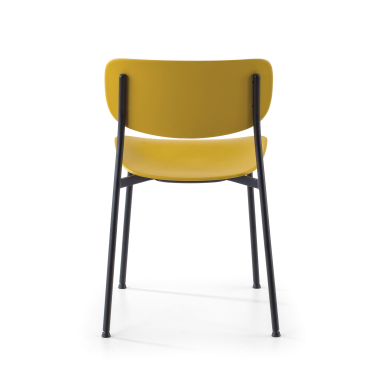 sedia da conferenza giallo 4 gambe di plastica senza braccioli 7