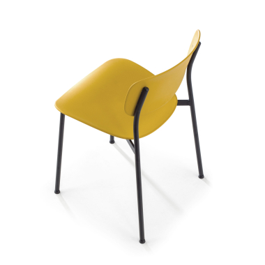 sedia da conferenza giallo 4 gambe di plastica senza braccioli 8