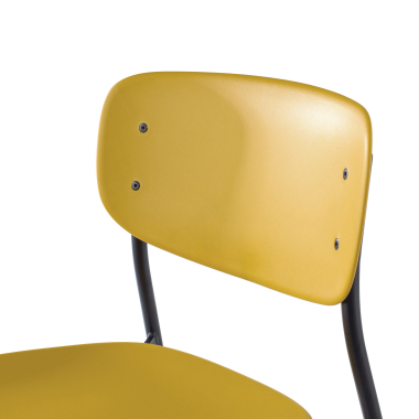 sedia da conferenza giallo 4 gambe di plastica senza braccioli 4