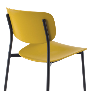 sedia da conferenza giallo 4 gambe di plastica senza braccioli 5