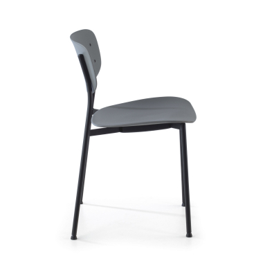 sedia da conferenza grigio 4 gambe di plastica senza braccioli 6