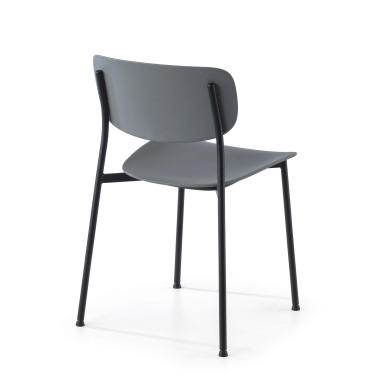 sedia da conferenza grigio 4 gambe di plastica senza braccioli 9