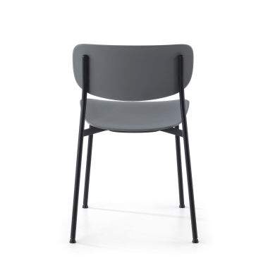sedia da conferenza grigio 4 gambe di plastica senza braccioli 7