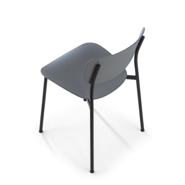 sedia da conferenza grigio 4 gambe di plastica senza braccioli 8