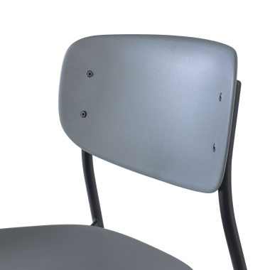 sedia da conferenza grigio 4 gambe di plastica senza braccioli 5