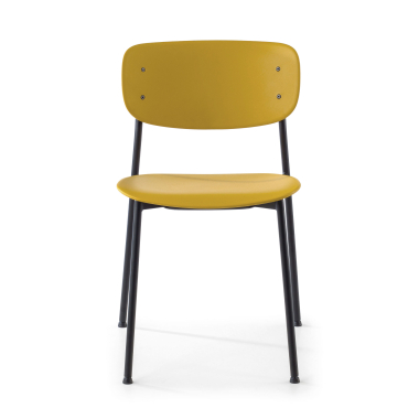 sedia da conferenza giallo 4 gambe di plastica senza braccioli 3