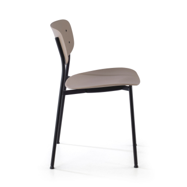 sedia da conferenza beige 4 gambe di plastica senza braccioli 6