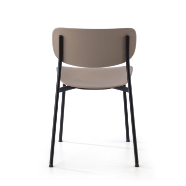 sedia da conferenza beige 4 gambe di plastica senza braccioli 8