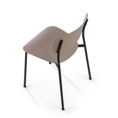 sedia da conferenza beige 4 gambe di plastica senza braccioli 9
