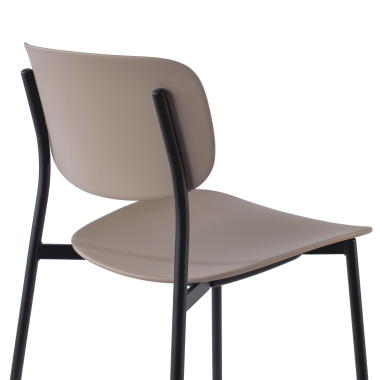 sedia da conferenza beige 4 gambe di plastica senza braccioli 5