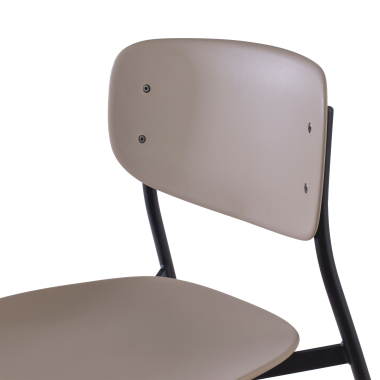 sedia da conferenza beige 4 gambe di plastica senza braccioli 4