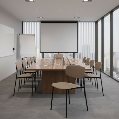 sedia da conferenza beige 4 gambe di plastica senza braccioli 2