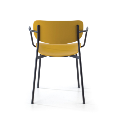 sedia da conferenza giallo con bracci di plastica braccioli fissi 7