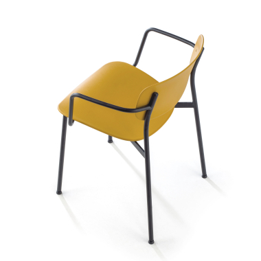 sedia da conferenza giallo con bracci di plastica braccioli fissi 8