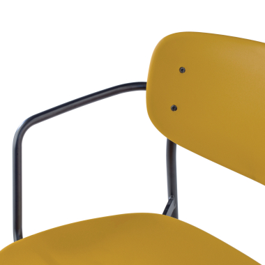 sedia da conferenza giallo con bracci di plastica braccioli fissi 5