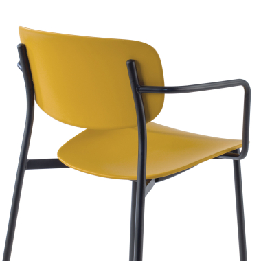 sedia da conferenza giallo con bracci di plastica braccioli fissi 6