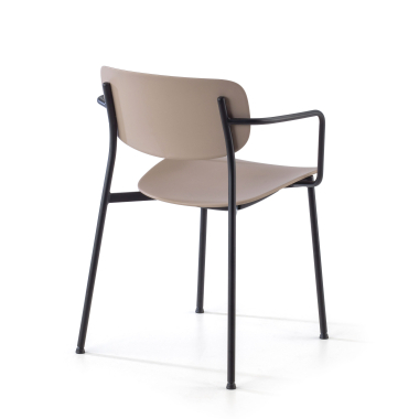 sedia da conferenza beige con bracci di plastica braccioli fissi 8