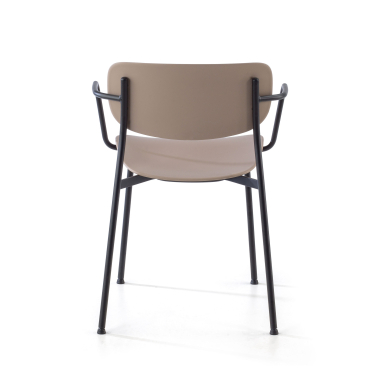 sedia da conferenza beige con bracci di plastica braccioli fissi 9