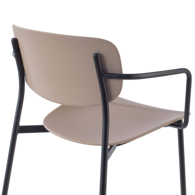 sedia da conferenza beige con bracci di plastica braccioli fissi 5
