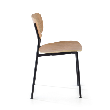 sedia da conferenza naturale 4 gambe legno di plastica senza braccioli 6