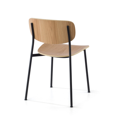 sedia da conferenza naturale 4 gambe legno di plastica senza braccioli 9