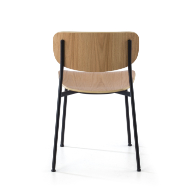 sedia da conferenza naturale 4 gambe legno di plastica senza braccioli 7