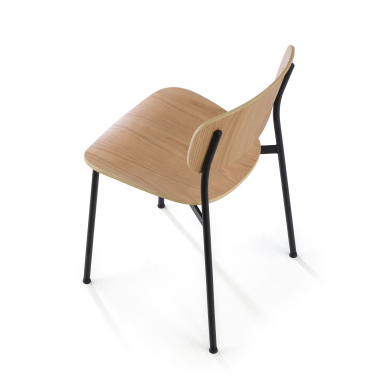 sedia da conferenza naturale 4 gambe legno di plastica senza braccioli 8