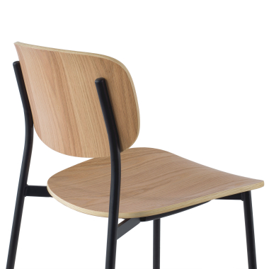 sedia da conferenza naturale 4 gambe legno di plastica senza braccioli 5