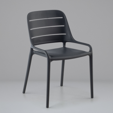 sedia da conferenza grigio senza bracci di plastica senza braccioli 6