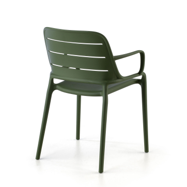 sedia da conferenza verde con bracci di plastica braccioli fissi 8
