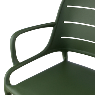 sedia da conferenza verde con bracci di plastica braccioli fissi 6