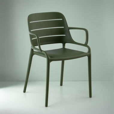 sedia da conferenza verde con bracci di plastica braccioli fissi 7