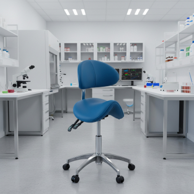 sgabello da lavoro e da laboratorio blu ergo clinic di plastica senza braccioli 2