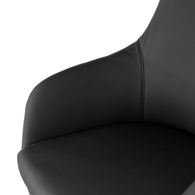 poltrona da ufficio nero luxus ecopelle braccioli imbottiti 6