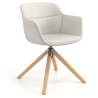 Sedia Girevole Ores, con ruote, Design Moderno, Pelle