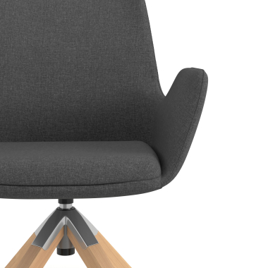 sedia scandinava antracite girevole legno tessuto braccioli imbottiti 5