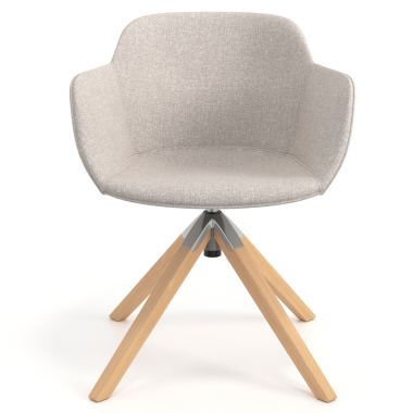 sedia da conferenza beige sedia girevole tessuto braccioli imbottiti 4