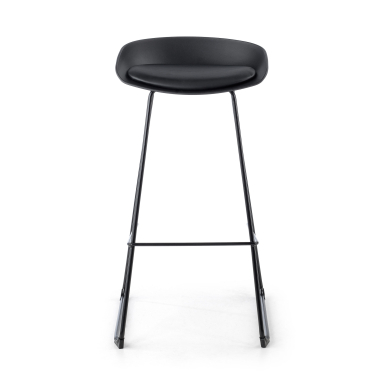 sgabello da ufficio nero sgabello gambe in metallo ecopelle senza braccioli 3