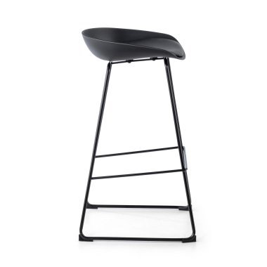 sgabello da ufficio nero sgabello gambe in metallo ecopelle senza braccioli 4