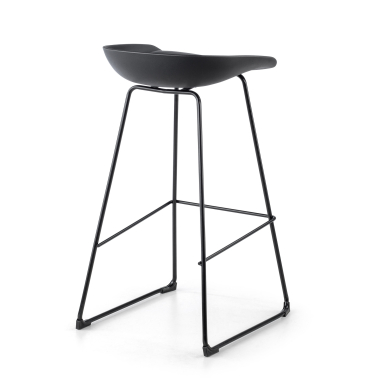 sgabello da ufficio nero sgabello gambe in metallo ecopelle senza braccioli 7