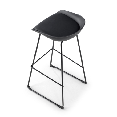 sgabello da ufficio nero sgabello gambe in metallo ecopelle senza braccioli 6