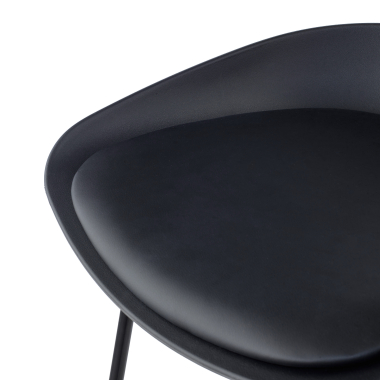 sgabello da ufficio nero sgabello gambe in metallo ecopelle senza braccioli 5